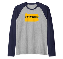 Ladda upp bild till gallerivisning, Pittsburgh PA Pennsylvania Distressed Men Women Gift Raglan Baseball Tee 859234
