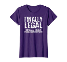 Ladda upp bild till gallerivisning, Funny 21st Birthday Gift Finally Legal Tshirt for Men Women 98385
