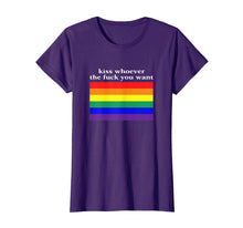 Ladda upp bild till gallerivisning, Funny shirts V-neck Tank top Hoodie sweatshirt usa uk au ca gifts for Kiss Whoever The Fuck You Want T-Shirt LGBT Flag 409429
