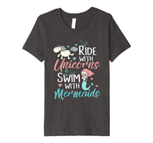 Ladda upp bild till gallerivisning, Funny shirts V-neck Tank top Hoodie sweatshirt usa uk au ca gifts for Ride With Unicorns Swim With Mermaids Kids Teen Women TShirt 2007088
