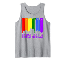 Ladda upp bild till gallerivisning, Indianapolis Indiana LGBTQ Gay Pride Rainbow Skyline Tank Top 240945
