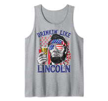Ladda upp bild till gallerivisning, Drinking Like Lincoln 4th of July Men Abraham Merica Flag Tank Top 279717
