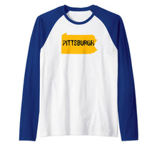 Ladda upp bild till gallerivisning, Pittsburgh PA Pennsylvania Distressed Men Women Gift Raglan Baseball Tee 859234
