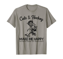 Ladda upp bild till gallerivisning, Cats and Hockey Make Me Happy Humans Make My Head Hurt T-Shirt 302022
