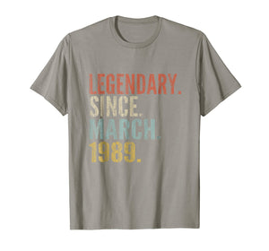 Funny shirts V-neck Tank top Hoodie sweatshirt usa uk au ca gifts for 30th Birthday Gifts Retro Legendary Since March 1989 Shirt 1657895