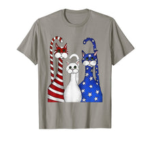 Ladda upp bild till gallerivisning, Cat Red White Blue American Flag T-Shirt Patriotic 68516
