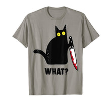 Ladda upp bild till gallerivisning, Black Cat,Murderous Cat With Knife what  T-Shirt 430151
