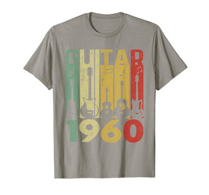 Distressed Vintage Guitar 1960 60th Birthday Gifts Guitarist T-Shirt-5350111