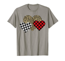 Ladda upp bild till gallerivisning, Funny Leopard And Buffalo Plaid Printed Love Heart Gifts T-Shirt--
