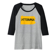 Ladda upp bild till gallerivisning, Pittsburgh PA Pennsylvania Distressed Men Women Gift Raglan Baseball Tee 859234
