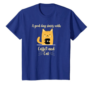 Funny shirts V-neck Tank top Hoodie sweatshirt usa uk au ca gifts for A good day starts with Coffee, Orange Cat Lover Tshirt Gifts 3725759
