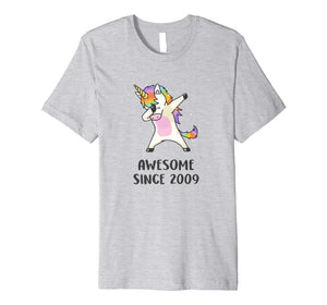 Cute Unicorn Shirt Awesome Since 2009 10th Birthday Gifts