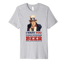 Ladda upp bild till gallerivisning, Uncle Sam I want you to bring me another beer 4th of July Premium T-Shirt 543840
