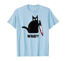 Ladda upp bild till gallerivisning, Halloween Black Cat With Bloody Knife T-Shirt 115994
