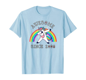 Dabbing Unicorn Birthday Girl Gifts 11 Years Old Since 2008 T-Shirt 214860