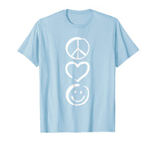 Ladda upp bild till gallerivisning, Funny shirts V-neck Tank top Hoodie sweatshirt usa uk au ca gifts for Peace Love and Happiness T-Shirt Peace Sign, Heart, Smile 1394766
