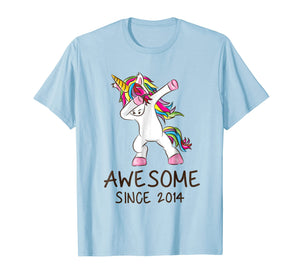 Funny shirts V-neck Tank top Hoodie sweatshirt usa uk au ca gifts for Awesome Since 2014 Dabbing Unicorn Shirt Girl Gifts Birthday 3442704