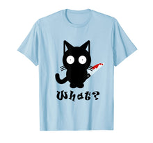 Ladda upp bild till gallerivisning, What? Murderous Black Cat With Bloody Knife Halloween Gift T-Shirt 30819089
