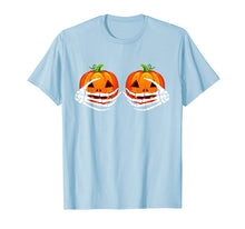Ladda upp bild till gallerivisning, Skeleton Hands On Chest Pumpkin Boobs - Halloween costumes T-Shirt 752401
