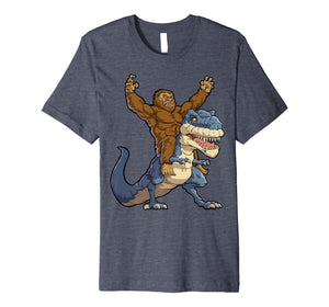 Funny shirts V-neck Tank top Hoodie sweatshirt usa uk au ca gifts for Bigfoot Sasquatch Riding Dinosaur T rex T shirt Funny Gifts 2838326