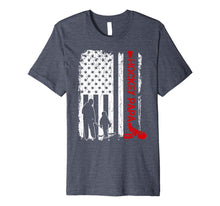 Ladda upp bild till gallerivisning, Hockey Papa American Flag Gift Father's Day T-shirt 3319438
