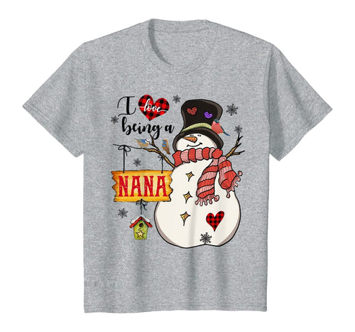 Grandma I Love Being A Nana Snowman Family Christmas Gifts T-Shirt 629268