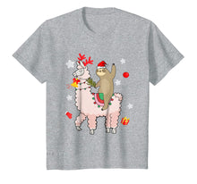 Ladda upp bild till gallerivisning, Funny shirts V-neck Tank top Hoodie sweatshirt usa uk au ca gifts for Santa Sloth Riding Llama Reindeer Christmas T-shirt 1345602
