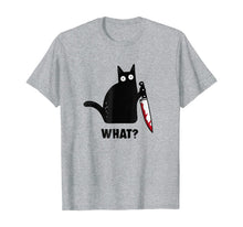 Ladda upp bild till gallerivisning, What Murderous Cat Holding Knife Funny Halloween Costume  T-Shirt 99432
