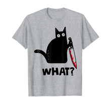 Ladda upp bild till gallerivisning, WHAT Murderous Cat With Knife Halloween Costume T-Shirt 120437
