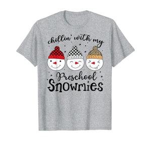 Funny shirts V-neck Tank top Hoodie sweatshirt usa uk au ca gifts for Chillin' With My Preschool Snowmies Christmas Teacher Gifts T-Shirt 1139224