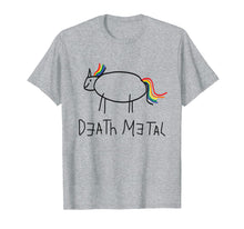 Ladda upp bild till gallerivisning, Death Metal Unicorn Rainbow Tshirt Sarcastic Music Graphic
