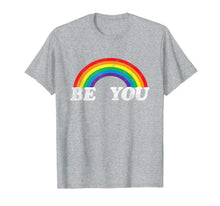 Ladda upp bild till gallerivisning, Retro LGBT T-Shirt| Cool Distressed Tops| Be You Rainbow Tee T-Shirt 95409
