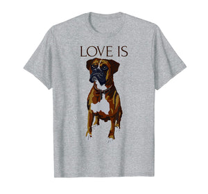 Funny shirts V-neck Tank top Hoodie sweatshirt usa uk au ca gifts for Boxer T-shirt Love Is Cute Boxer Dog Mom Dad Gifts 546854