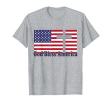 Ladda upp bild till gallerivisning, God Bless America Patriotic Flag with Cross T-shirt 878614
