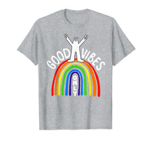 Ladda upp bild till gallerivisning, Funny shirts V-neck Tank top Hoodie sweatshirt usa uk au ca gifts for Women's T Shirt Good Vibes Only Rainbow Print Girls Tee 1382700

