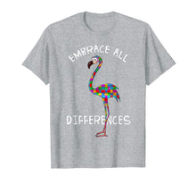 Ladda upp bild till gallerivisning, Funny shirts V-neck Tank top Hoodie sweatshirt usa uk au ca gifts for Embrace Differences Puzzle Flamingo Autism Awareness Tshirt 1265712
