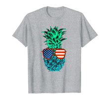 Ladda upp bild till gallerivisning, Men's Women's T Shirt Blue-green Pineapple Flag Sunglasses 681966
