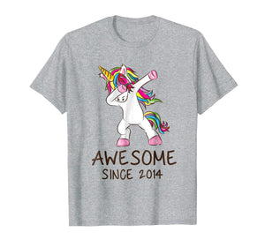 Funny shirts V-neck Tank top Hoodie sweatshirt usa uk au ca gifts for Awesome Since 2014 Dabbing Unicorn Shirt Girl Gifts Birthday 3442704