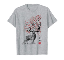Ladda upp bild till gallerivisning, Funny shirts V-neck Tank top Hoodie sweatshirt usa uk au ca gifts for Sakura Deer tree japan sumi-e art t-shirt 3457208
