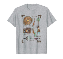 Ladda upp bild till gallerivisning, Zelda Breath Of The Wild Link Inventory Graphic T-Shirt
