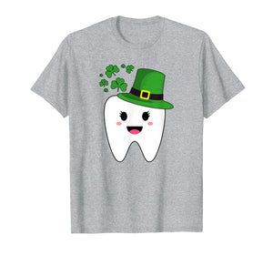 Cute Tooth With Hat Dental Assistant Gifts St Patricks day T-Shirt-261838