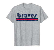 Ladda upp bild till gallerivisning, Vintage Braves Retro Three Stripe Weathered TShirt 85845
