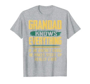 Funny Family Christmas Gifts Grandad Knows Everything T-Shirt-1672681