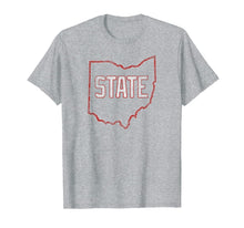 Ladda upp bild till gallerivisning, Distressed State of Ohio Outline Sports Fan Tailgate T-Shirt 405554
