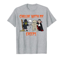 Ladda upp bild till gallerivisning, Chillin With My Creeps Vampire Halloween Skeleton Witch Gift T-Shirt 47096
