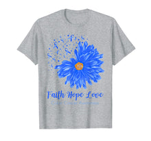 Ladda upp bild till gallerivisning, Faith Hope Love Colon Cancer Awareness Flower Blue Gifts T-Shirt-472196

